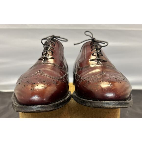 Johnston & Murphy Aristocraft Wingtip Oxford 11 Burgundy Leather Dress Shoes VTG main image 3